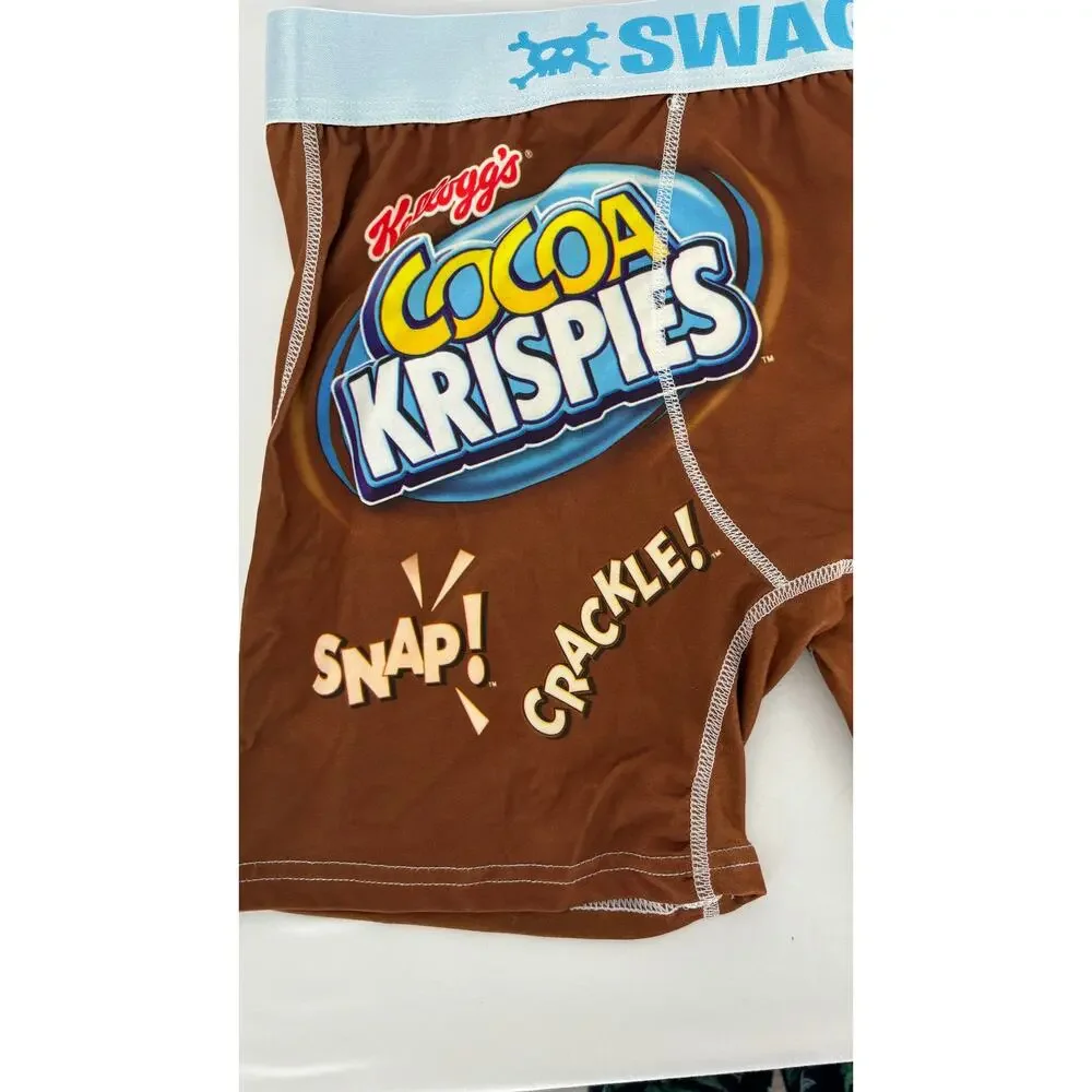 SWAG Cereal Aisle Boxer Briefs Cocoa Krispies Mens Size Large Brown New Kelloggs